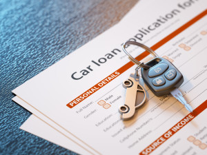 Car loan application with car keys